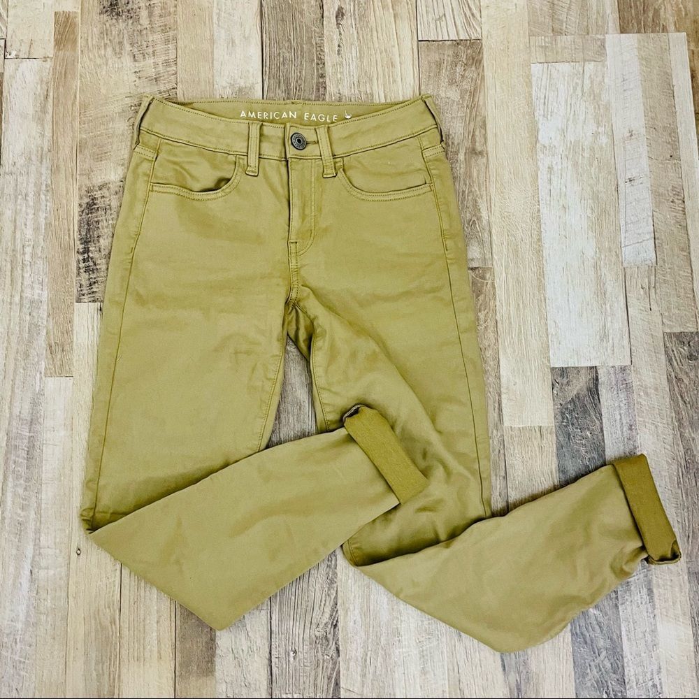 American Eagle | “Super Stretch” Khaki Utility Skinnies